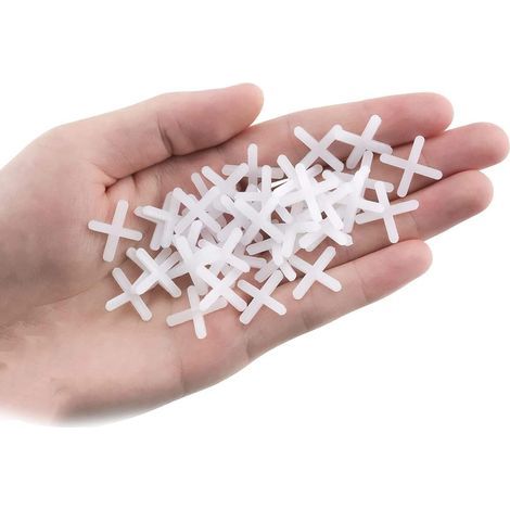 1000 croisillons pour carrelage, croisillons en croix, système de nivellement de carrelage, croisillons pour dalles, outils de pose de carrelage en plastique en forme de croix (2 mm) (1/5)