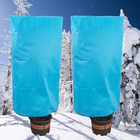 Couverture d'arbre antigel extérieure d'hiver-tissu non tissé-couverture antigel végétale (bleu) 100150cm (1/4)