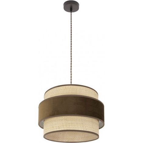Colgante Reyes 1xe27 Marron/natural-marron Regx40x40 Cm