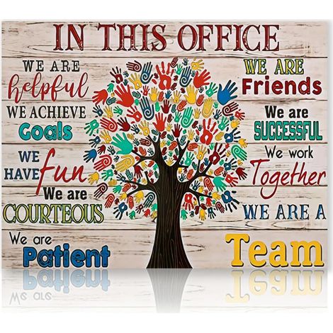 Affiche Art Mural Inspirant Motivant, Dans ce Bureau, Tableau Decoration Murale Positive Impression sur Toile 30x40 cm Sans Cadre (1/5)