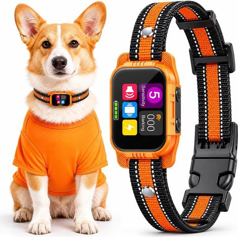 2026 Collier Anti-Aboiement, étanche Rechargeable, 3 Modes Bip/Vibration/Choc électrique, Collier Chien Entièrement Automatique, 5 Niveaux De Réglage, Convient à Toutes Les Races Chiens