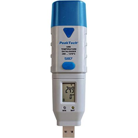 PeakTech P 5187 - Chiavetta USB tipo K temperatura  -200 1300°C  32000 punti (1/3)