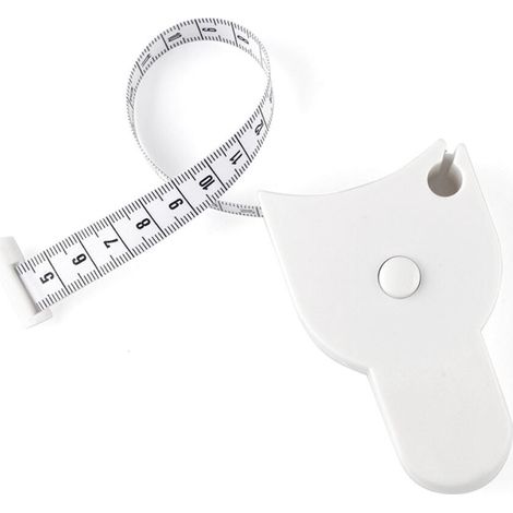 mètres ruban rétractables réversibles avec goupille de verrouillage et bouton, ruban à mesurer pour coudre et mesurer la taille, les hanches (blanc) (1/5)