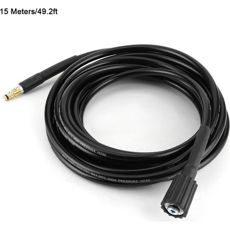 Manguera de goma de alta presión de 15 m – 40 MPa (5800 PSI) – Compatible con Kärcher K2/K3/K4/K5 – Duradera y flexible
