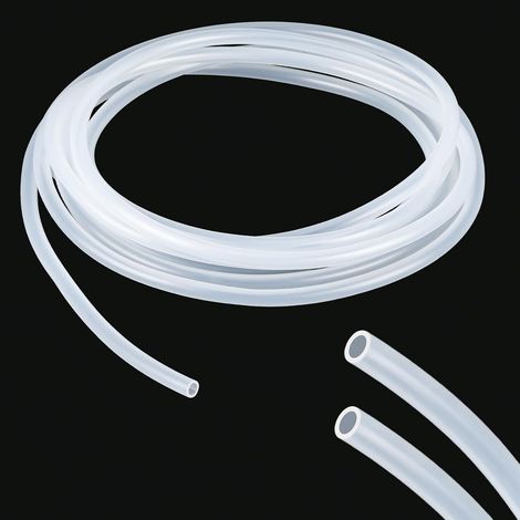 Tuyau en silicone flexible de 4 m de long - Convient à un usage alimentaire - Diamètre intérieur : 5 mm - Diamètre extérieur : 7 mm - Tuyau en silicone transparent - Pour transfert de pompe (1/5)