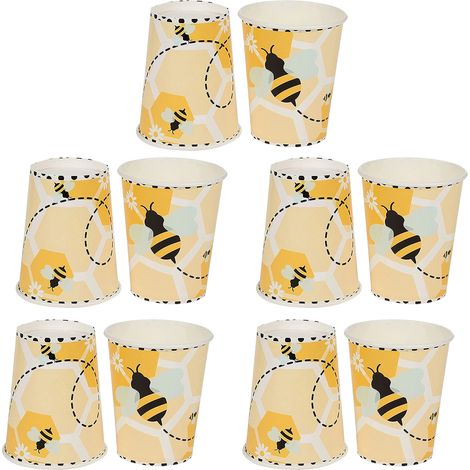 1 Kit fête abeilles, gobelets papier, assiettes carton, nappe tissu, décoration table, anniversaire enfant (1/5)