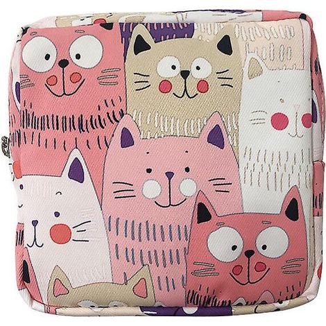un Sac De Rangement Pour Serviettes Hyginiques Pour Gestionnaire De Serviettes Hyginiques Chaton Rose, 13 Cm 13 Cm 3 Cm, Adapt Aux Cls De Rouge (1/5)