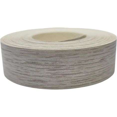 1x Bande de Chant Thermocollant 21mm x 5m Epaisseur 0,50mm Mélaminé Facile à Appliquer Bricolage Étagère Meuble Panneau Bois Durable, Chêne Blanc (1/3)