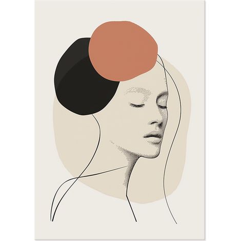 Lupia - Quadro moderno Canvas Prime RITRATTO MODERNO 4 50x70 cm, Stampa su Tela effetto dipinto, Pennellate tridimensionale, Telaio in Legno, per soggiorno camera da letto ufficio