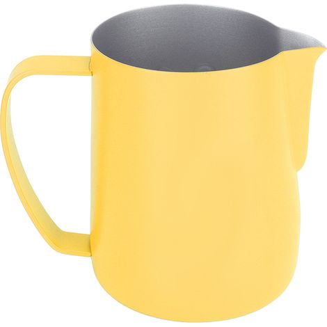 Milchaufschäumkännchen aus Edelstahl, Latte Art, lange Lebensdauer, professionelle Latte-Tasse für Kaffeeliebhaber, 450 ml (Hellgelb).