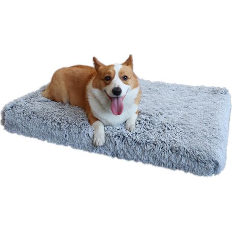 Quadratisches Plüsch-Hunde- und Katzenbett (M) (50 x 40 x 5 cm), bequemes Schlafsofa für tiefen Schlaf, Haustierzubehör (1/2)