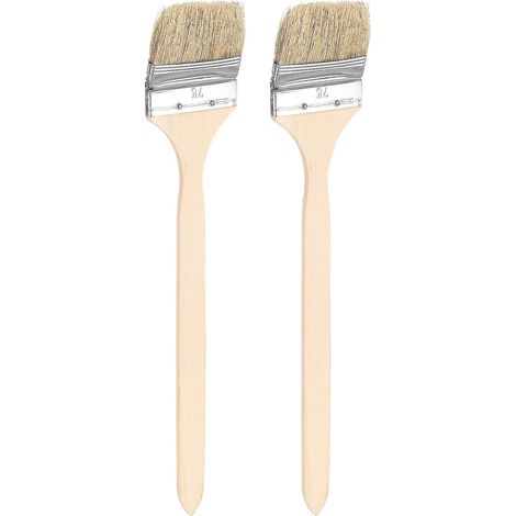 2pcs Pinceau À Peinture Courbé pour Radiateur 3" Largeur Marron (1/5)