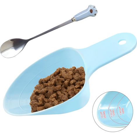 Pelle à Nourriture pour Animaux avec Ligne Graduée, Environ 120g pour les Marchandises Sèches pour Animaux de Compagnie, Cuillère d'alimentation pour Animaux de Compagnie en Forme de Griffe (1/5)