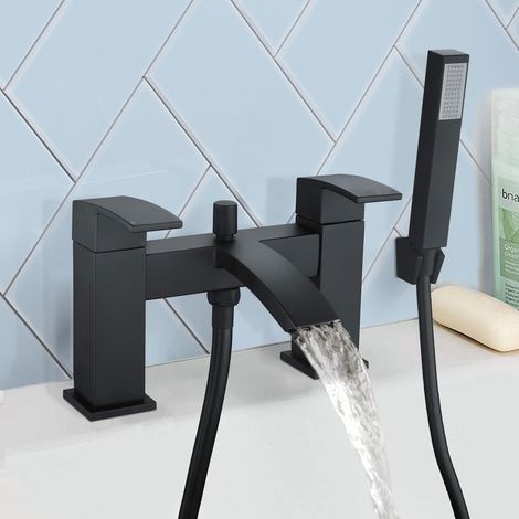 Arke Modern Bathroom Design Matte Black Bath Shower Tap With Pencil Handset Kit (1/5)