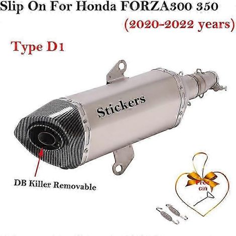 Sistema De Escape De Fibra De Carbono Para Motocicleta Honda Forza 300 350 Forza300 2020-2022, Tubo De Enlace Medio Modificado, Silenciador De 51mm( Type D1) (1/5)