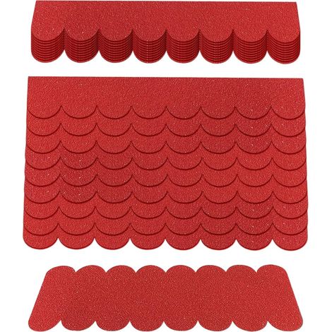 32 Mini-Dachschindeln – Rote Kunststoffziegel für Modelle, Vogelhäuser, Kaninchenställe und Insektenhotels – Realistische Dekoration (1/5)