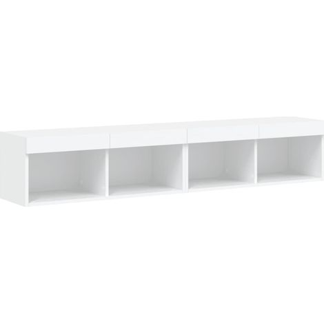 Muebles de TV con luces LED 2 uds blanco 80x30x30 cm vidaXL