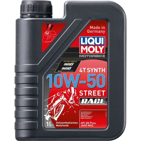 Aceite sint茅tico para motores de motocicleta Liqui Moly 10W50 Race 4T, 1 litro (1/2)