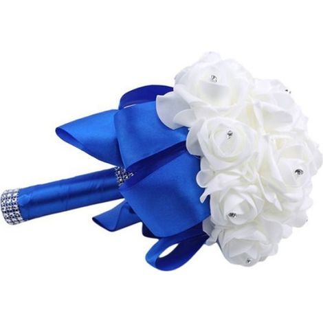 1 Broche Florale Mousse Rose, Diamètre 24cm, Hauteur 30cm, Pour Bouquet Mariage (1/3)
