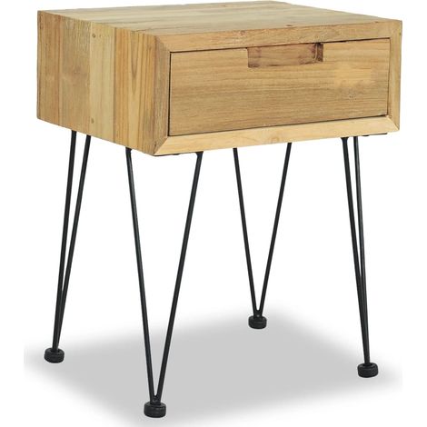 Nachttisch 40x30x50 cm Massivholz Teak