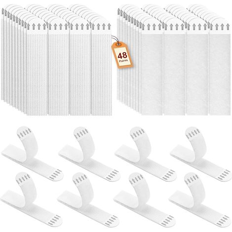 48 Pairs of No-Drill Picture Hanging Strips, Adhesive Frame Hangers, 9cm Wall Adhesive Strips, No-Drill Wall Mounting for Picture Hanging, Wall Art