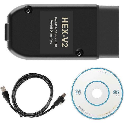 Scanner OBD2 VAG COM 22.3 HEX V2 USB pour Golf A6, Skoda, Seat Unlimited (VIN : ATMEGA162+16V8+FT232RQ) (1/4)