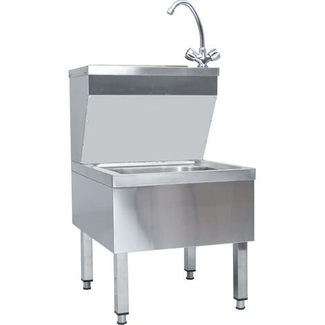 Lavabo commercial de lavage des mains avec robinet Inox (1/5)