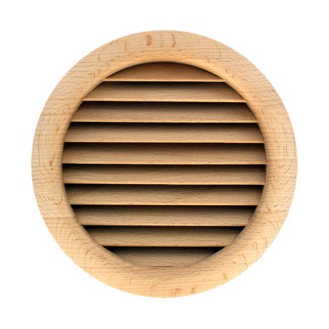 Grille ventilation ronde bois à encastrer Ø extérieur 110mm - Ø de perçage 100mm - "Teck"