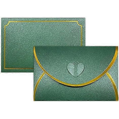 Lot de 50 enveloppes pour cartes cadeaux avec boucle « Love », vert foncé (1/5)