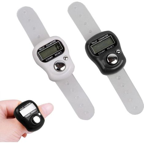 Sollbry 2-teiliger manueller Zähler, digitaler Zähler, Fingerzähler, manueller Fingerzähler, LED-Fingerzähler, elektronischer LED-Zähler für Golf-Scores (1/5)