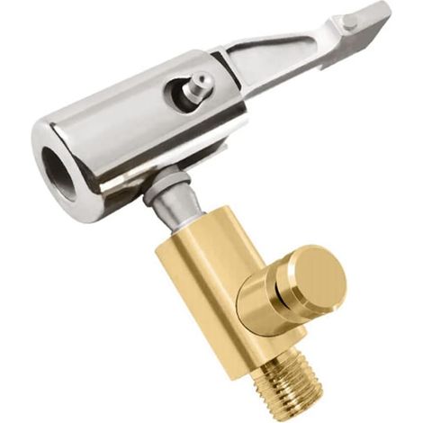 Adaptateur de Buse de Pompe à avec Pince de TêTe de Connecteur de Valve de Gonflage de DéGonflage Voiture de Conversion en MéTal (1/5)