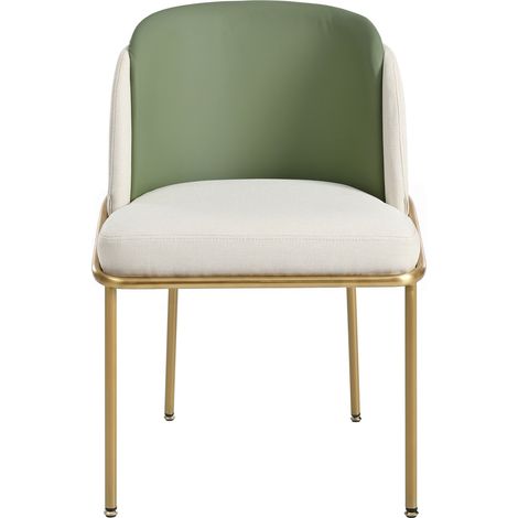 2 Chaises Modernes avec Pieds Inclinés et Pattes Réglables, Parfaites pour Salon, Bureau Ouvert, Salle à Manger (Vert+Or) (1/5)