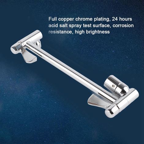 Support mural pour pommeau de douche, bras rallonge réglable en hauteur et inclinaison, finition chromée, fixation murale robuste, compatible avec les têtes de douche standard, salle de bain. (1/5)