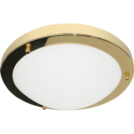 Forum Spa Delphi Polished Brass 310mm Large 2 x E14 Flush Ceiling Light - SPA-34050-BRS