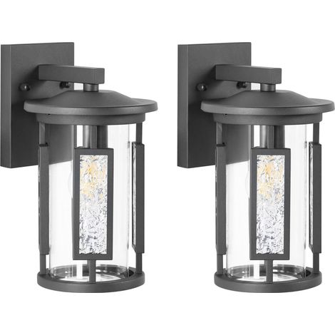 Set di 2 Applique da Esterno in Metallo Stile Tradizionale Nere per Ingresso e Portico Vedea (1/5)