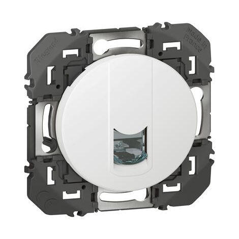 Legrand – Prise RJ45 blindée catégorie 6 FTP blanche – Connecteur RJ45 avec écrou de verrouillage – Coque de protection chantier – 600376