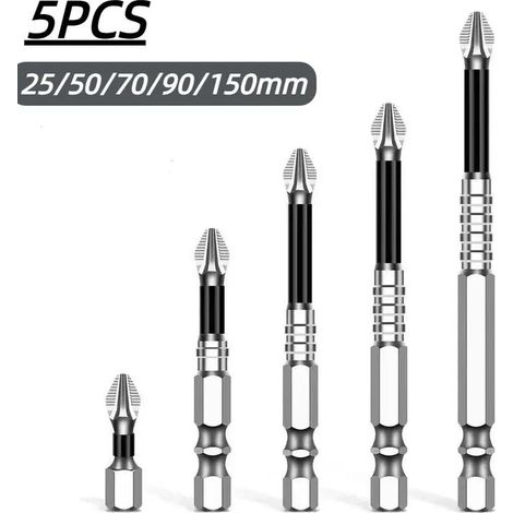 Set di punte Phillips S2 K5 antiscivolo, resistenti agli urti e altamente magnetiche, per trapano elettrico e avvitatore ad alta coppia.