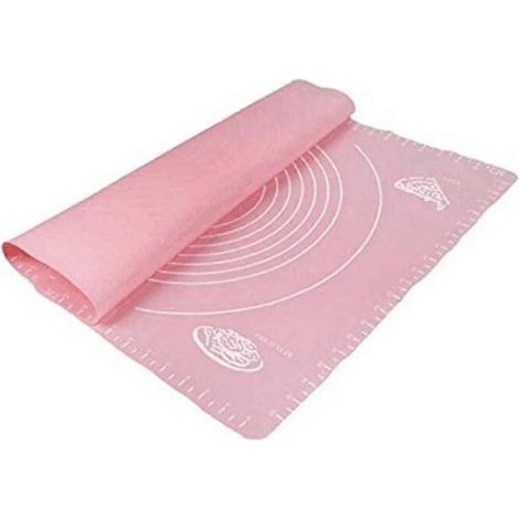 Tapis de cuisson extra large en silicone pour étaler la pâte, avec mesures, tapis de cuisson réutilisable en silicone antiadhésif (rose) (1/3)