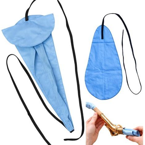 2 pezzi kit di manutenzione per sassofono, panni per la pulizia con corda di estrazione, per rimuovere facilmente l'umidità e lo sporco dal tubo interno, morbido, assorbente e delicato (1/5)
