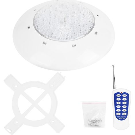 GARRYFIZH Projecteur mural de piscine 360 LED 35 W, multicolore, avec télécommande, lampe subaquatique décorative, 12 V CA (1/5)