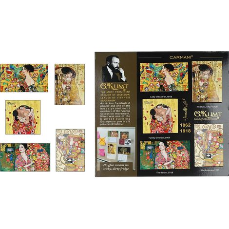 Carmani, juego de 5 imanes - Gustav Klimt (1/5)