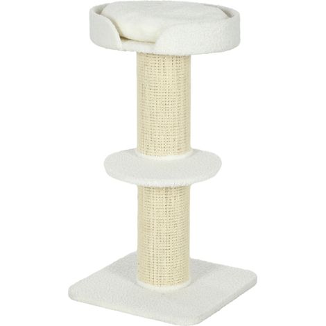 Árbol rascador para gatos de 91 cm con cama, plataformas y postes de sisal color crema HOMVRA (1/5)