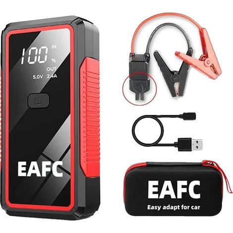 Avviatore di emergenza per auto, corrente di picco 600 A, power bank portatile, scatola con clip intelligente da 2000 A (1/2)