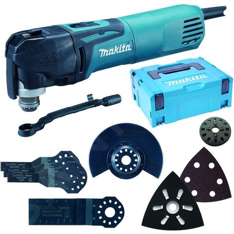 Makita – Ponceuse multi-fonction oscillante 320 W – Démarrage progressif – Changement d’accessoire rapide – Pour bois dur – TM3010CX5J