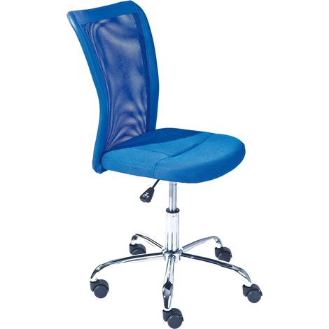 Bürostuhl Falerna mit Rollen, Verstellbarer Bürostuhl, 1 Stuhl, 5 Rollen, blau