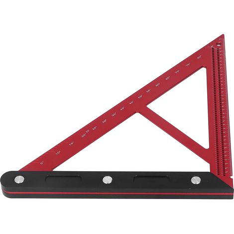 Équerre de menuiserie triangulaire précise, outil de traçage transparent à échelle claire, pour décoration et travaux de charpente. (1/5)
