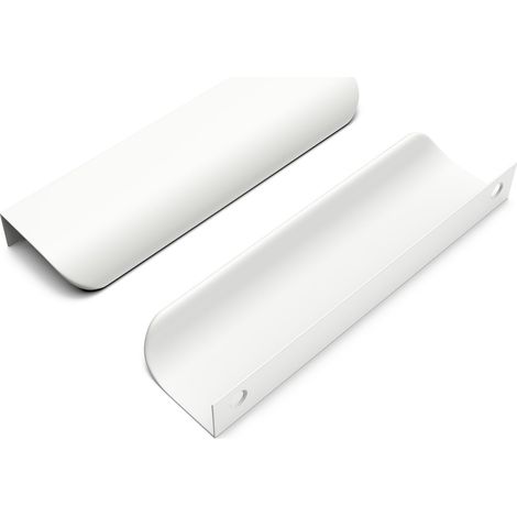 Lot de 5 poignées de meuble invisibles,128 mm,pour armoires,placards et portes de cuisine - Blanc (1/3)