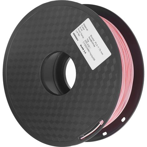 Filament PLA Bicolore Rouge/Blanc 1.75mm pour Impression 3D, Idéal pour Créations DIY et Modélisme (1/5)