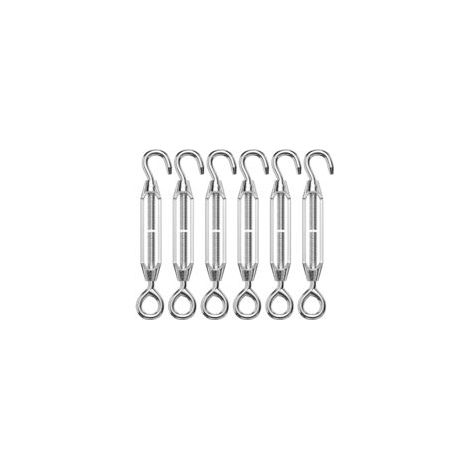6 Morceaux Tendeur Grillage, Tendeur Câble Filetés en Acier Inoxydable, Tendeurs Voile Ombrage Fil en Acier, Ridoir Robuste pour Câble, pour Les Clôtures de Jardin et Le Support des Plantes (1/5)