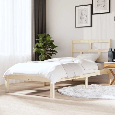 Estructura de cama individual de madera maciza 90x190 cm (1/5)